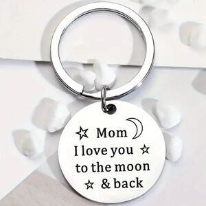 Fashion Engraved Silver Keychain for Mom